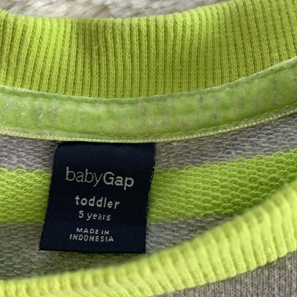Gap 5 Girls Gray & Neon Green Knit Dress EUC